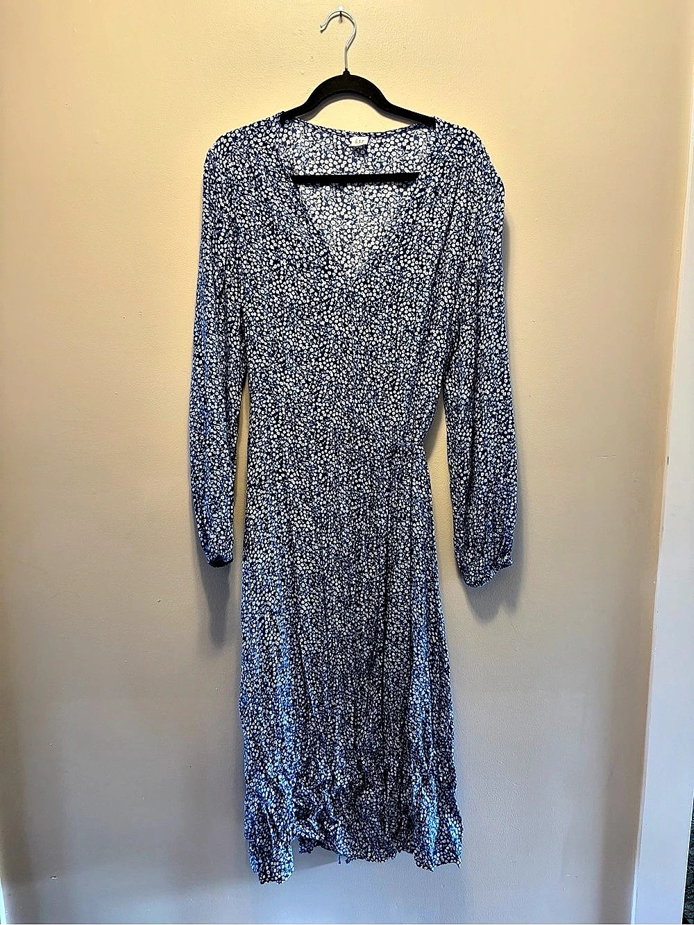Gap Blue Floral Maxi Wrap Dress